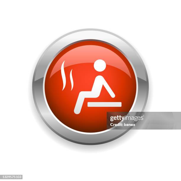 sauna and spa glossy icon - geothermal heating stock illustrations