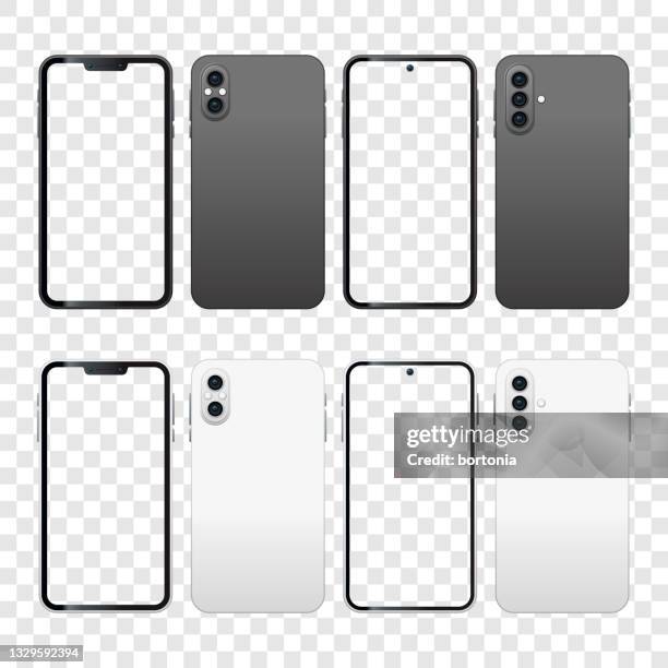 blank screen smartphone mockups - iphone text message screen template stock illustrations