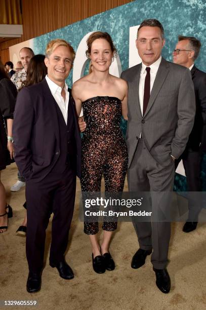 Gael García Bernal, Vicky Krieps and Rufus Sewell attend the OLD World Premiere presented by Universal Pictures at Jazz at the Lincoln Center on July...