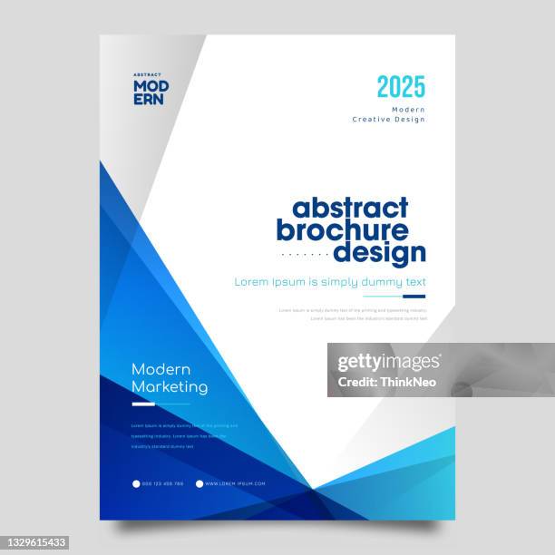 stockillustraties, clipart, cartoons en iconen met brochure flyer template layout background design. booklet, leaflet, corporate business annual report layout - book blue