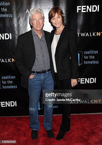 Actor Richard Gere and Carey Lowell attends the 17th annual ARTWALK NY at Skylight Studio on November 15, 2011 in New York City.