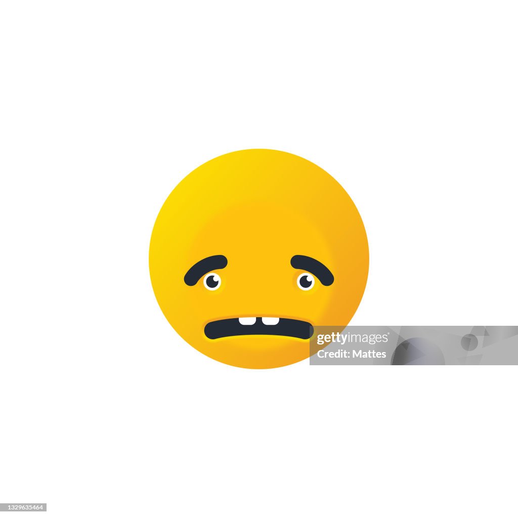Sad Emoji With Smooth Shading Dorky Face And Funny Expression Bright Yellow  High-Res Vector Graphic - Getty Images