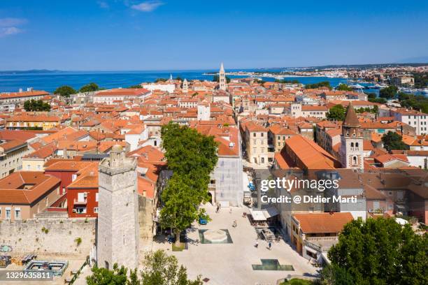 zadar old town with various venetian time landmark in croatia - zadar imagens e fotografias de stock