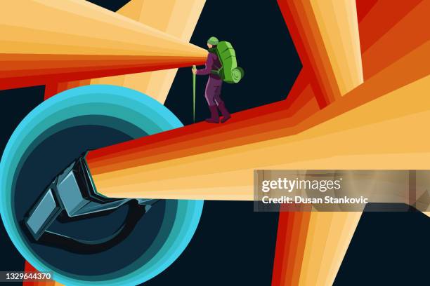 projection of virtual glasses - find differences stock illustrations
