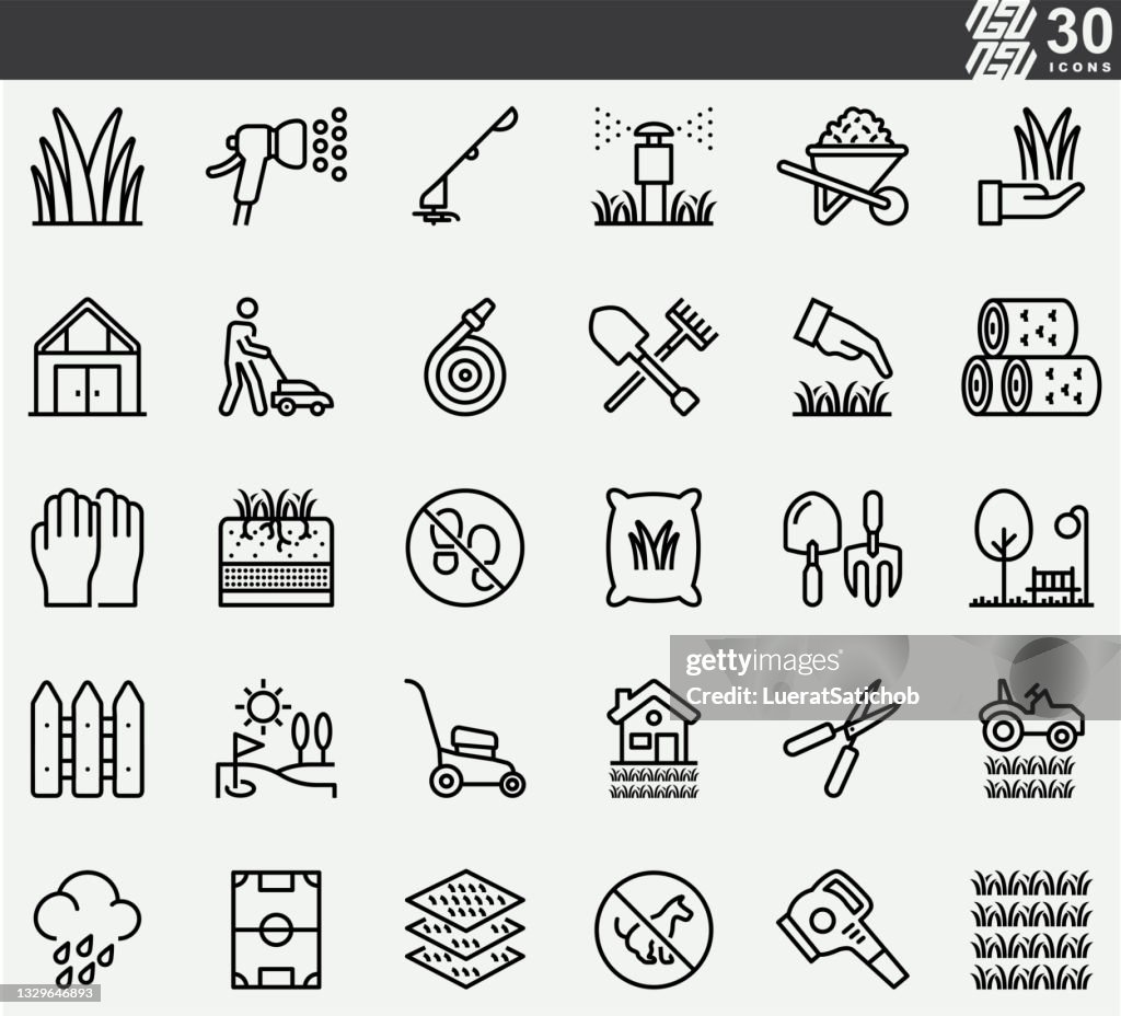 Grass Line Icons