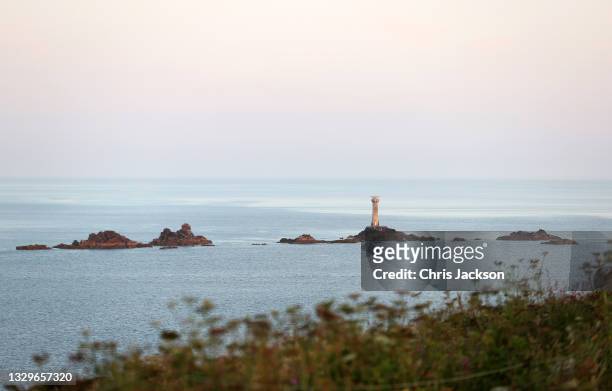General view of Longships Lighthouse, 1.25 miles off the coast of Land's End, ahead of the visit by Prince Charles, Prince of Wales and Camilla,...