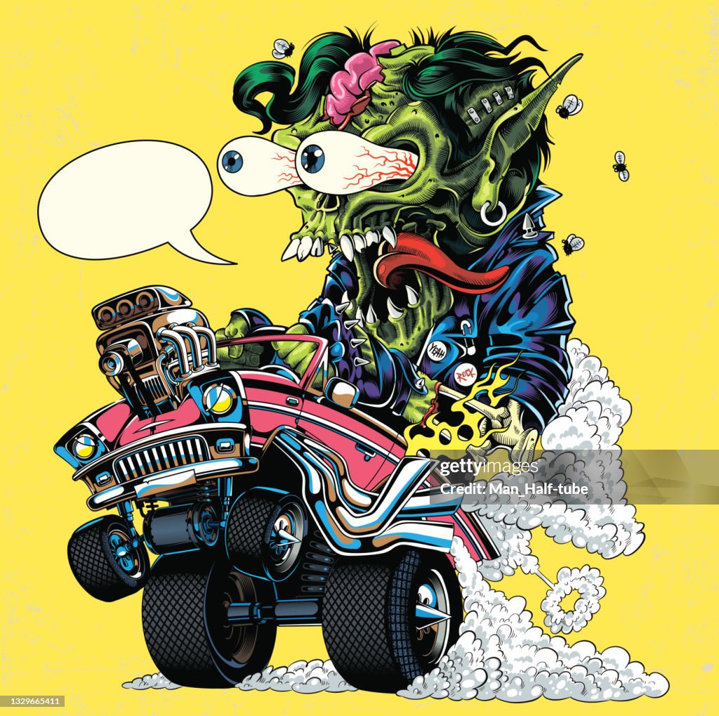 Hot Rod Monster Illustration
