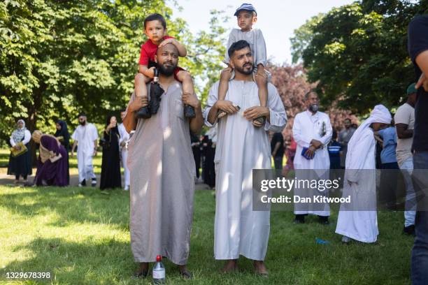 Muslims families celebrate Eid Ul Adha in Southall Park on July 20, 2021 in Southall, England.