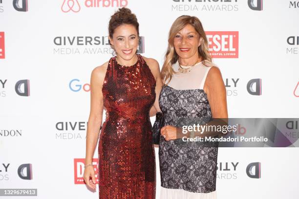 Francesca Vecchioni and her mother Irene Bozzi attends the red carpet of the Diversity Media Awards 2021. Franco Parenti Theater. Milan , July 19th,...