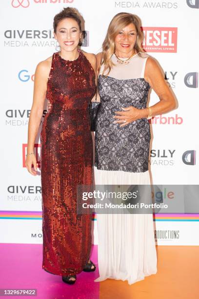 Francesca Vecchioni and her mother Irene Bozzi attends the red carpet of the Diversity Media Awards 2021. Franco Parenti Theater. Milan , July 19th,...