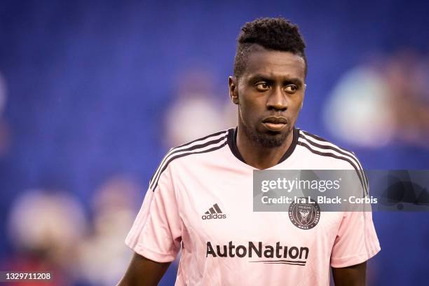 Blaise Matuidi of Inter Miami during warms up after a severe weather alert stopped warm ups before the start of the match against New York Red Bulls...