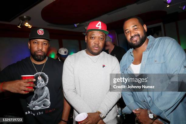 Sage, Stats, and RAP attend the Jim X Maino Studio Session on July 19, 2021 in New York City.