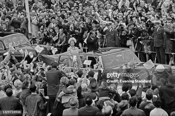 Queen Elizabeth II and Prince Philip in Berlin during a State Visit to West Germany, 27th May 1965.