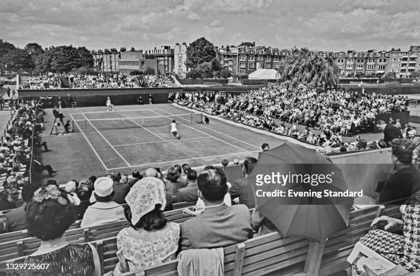 Spectators at the Queen's Club Championships in London, UK, June 1965.