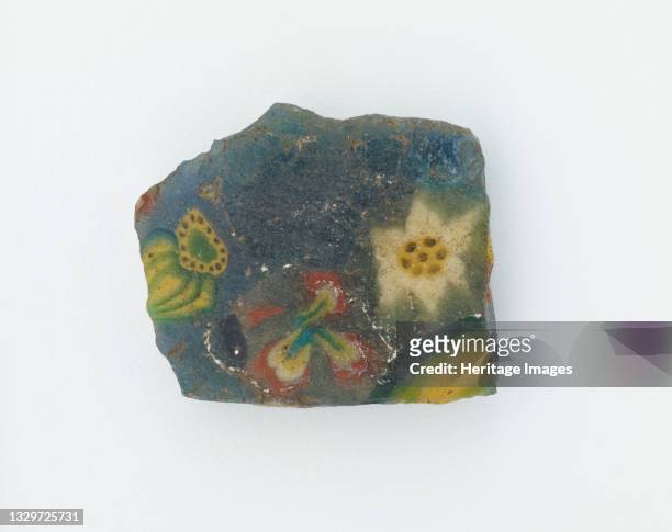 Fragment of an inlay with floral design, Ptolemaic Dynasty to Roman Period, 305 BCE-14 CE. Artist Unknown.