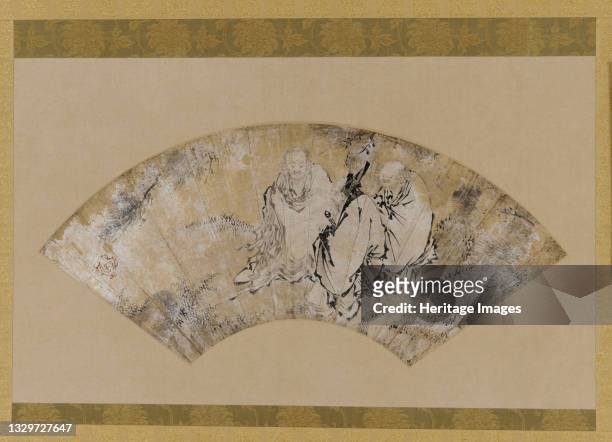Sakyamuni, Confucius and Lao-tzu under a pine, Muromachi period, 1392-1568. Artist Unknown.