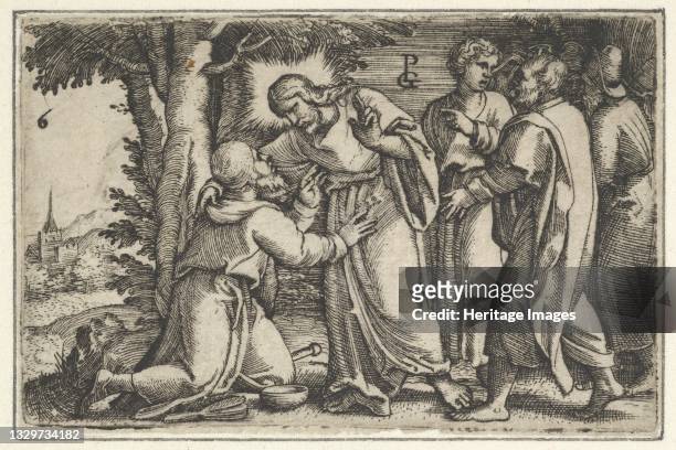 Christ Healing the Leper, from The Story of Christ, 1534-35. Artist Georg Pencz.
