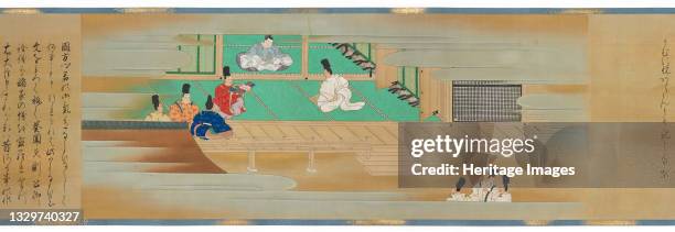 The Tale of Shuten Doji, Edo period, 1700. Scene from the Japanese tale of the demon-giant Shuten-Doji, who is killed by the hero Minamoto Raiko....