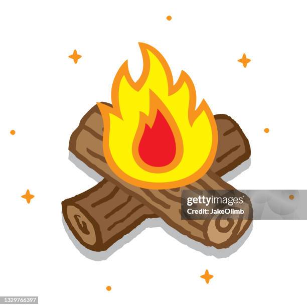 campfire doodle 6 - campfire ember stock illustrations