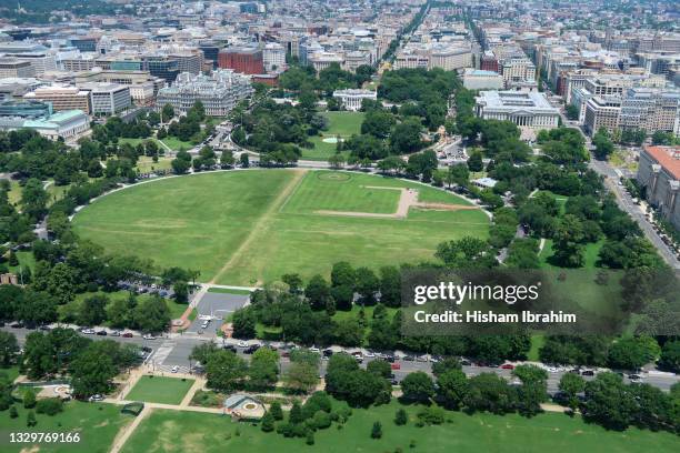 aerial view of the white house, and downtown washington dc, usa - lafayette square washington dc stock pictures, royalty-free photos & images