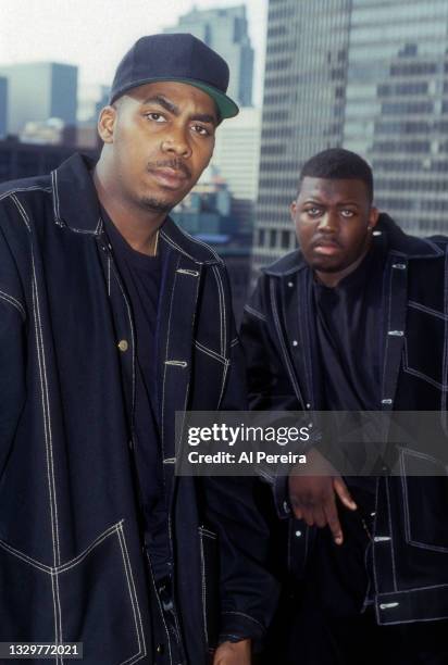 Parrish Smith and Erick Sermon of the Rap Group EPMD appear in a portrait taken on May 11, 1992 in New York City.