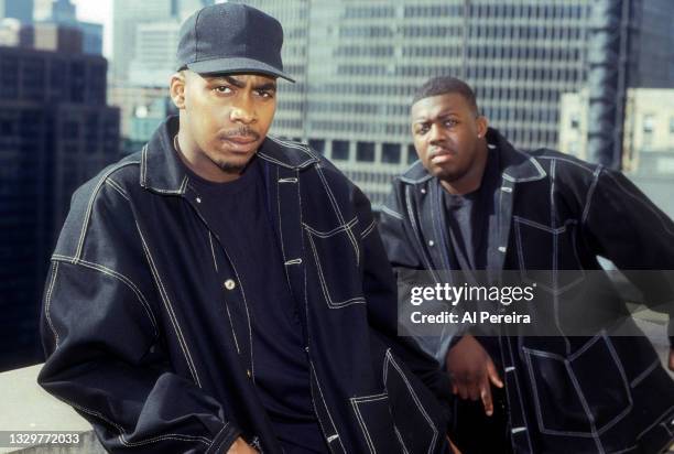 Parrish Smith and Erick Sermon of the Rap Group EPMD appear in a portrait taken on May 11, 1992 in New York City.