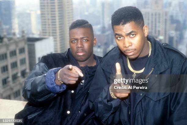 Parrish Smith and Erick Sermon of the Rap Group EPMD appear in a portrait taken on May 11, 1992 in New York City.