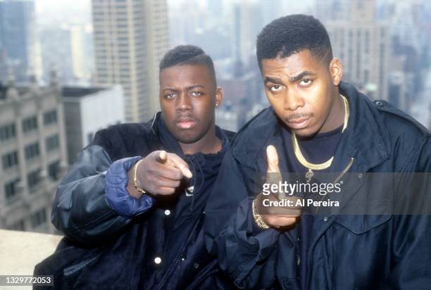 Parrish Smith and Erick Sermon of the Rap Group EPMD appear in a portrait taken on May 11, 1992 in New York City.