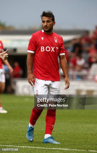 Joao Carvalho of Nottingham Forest in action during the Pre-Season Friendly Match between Northampton Town and Nottingham Forest at Sixfields on July...