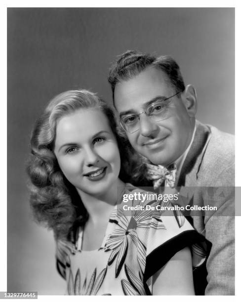 Canadian Actress and Singer Deanna Durbin stands beside her second husband, German Screenwriter and Film Producer Felix Jackson United States.