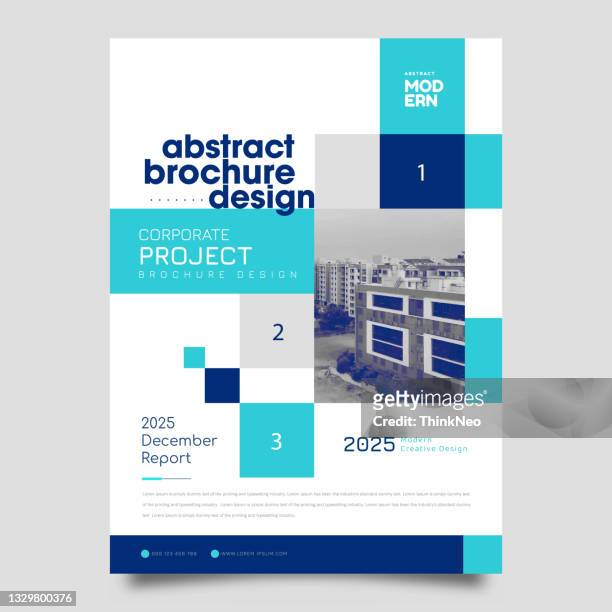 flyer brochure design template business cover geometric theme - square composition stock illustrations