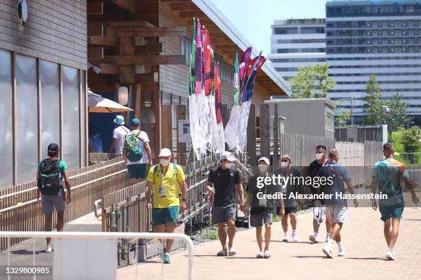 General view of the Olympic Village ahead of the Tokyo 2020 Olympic Games on July 21, 2021 in Tokyo, Japan.