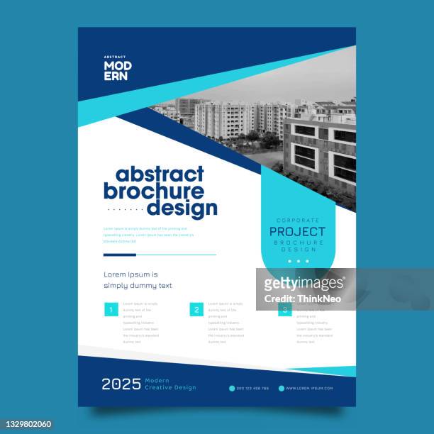 business brochure cover page design. - flyer leaflet stock illustrations