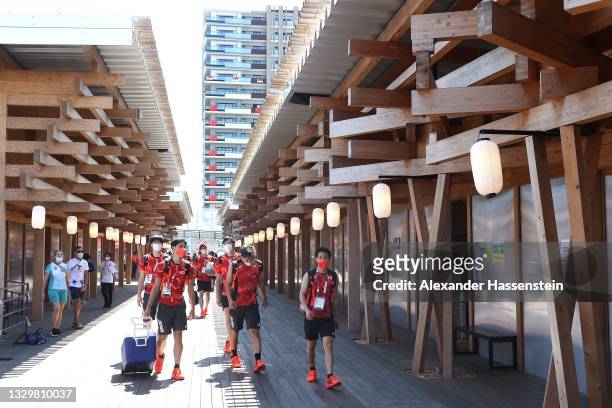 General view inside the Olympic Village ahead of the Tokyo 2020 Olympic Games on July 21, 2021 in Tokyo, Japan.