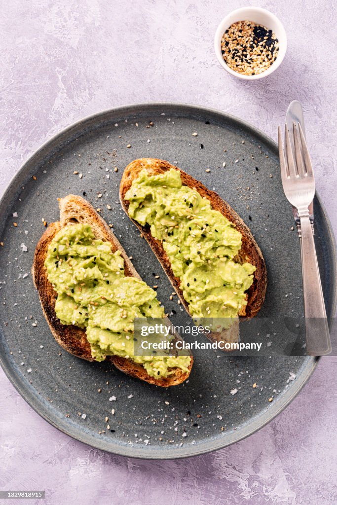 Avocado Toast with a Toasted Sesame Seeds.