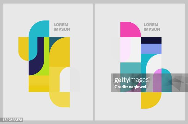 stereoskopische farbe geometrisch strukturierte papiereffekte bannermuster hintergründe für design - bedecken stock-grafiken, -clipart, -cartoons und -symbole