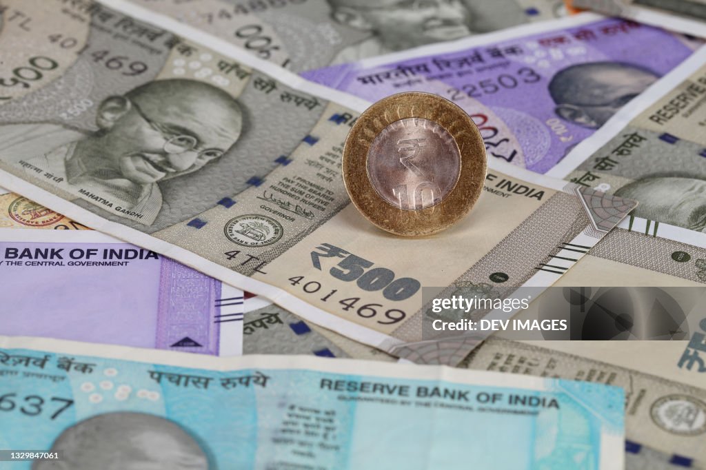 Rupees Pic Indian Rupee Coin On Currency Note Background High-Res Stock Photo ...