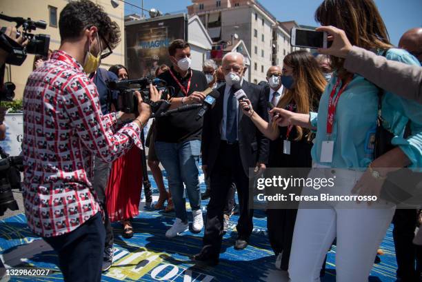 The Governor of the Campania Region Vincenzo De Luca attends the Giffoni Film Festival on July 21, 2021 in Giffoni Valle Piana, Italy. Present for...