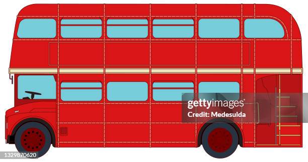 double-decker bus - bus side stock illustrations
