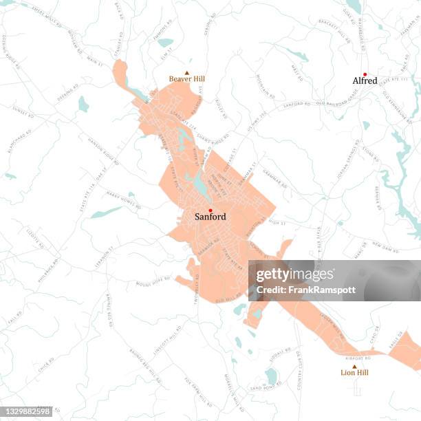 ilustrações de stock, clip art, desenhos animados e ícones de me york sanford vector road map - alfred