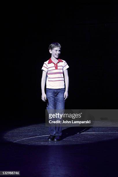 Tade Biesinger performs at the "Billy Elliot" 3 years on Broadway celebration at the Imperial Theatre on November 15, 2011 in New York City.