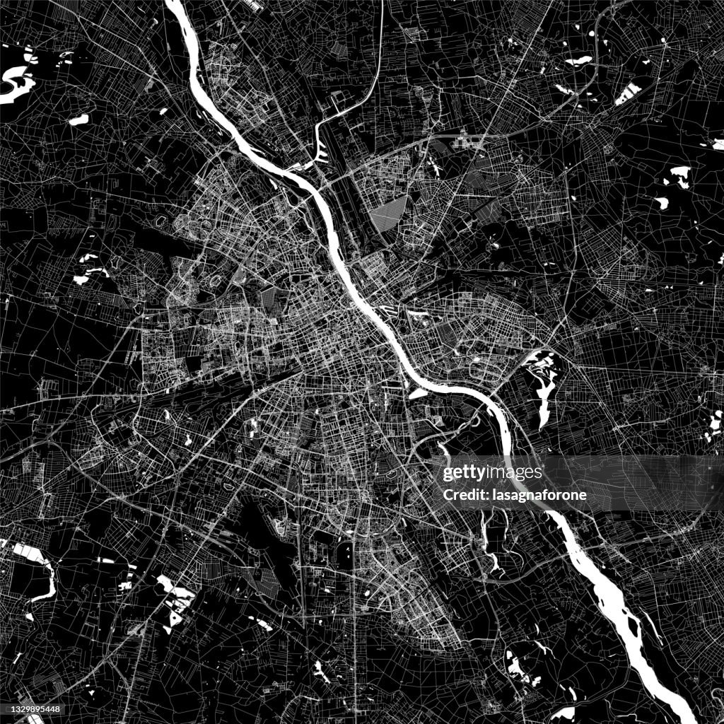 Mapa vectorial de Varsovia, Polonia