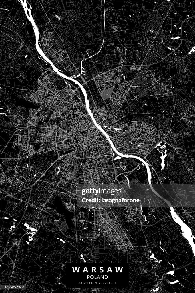 Warsaw, Poland Vector Map