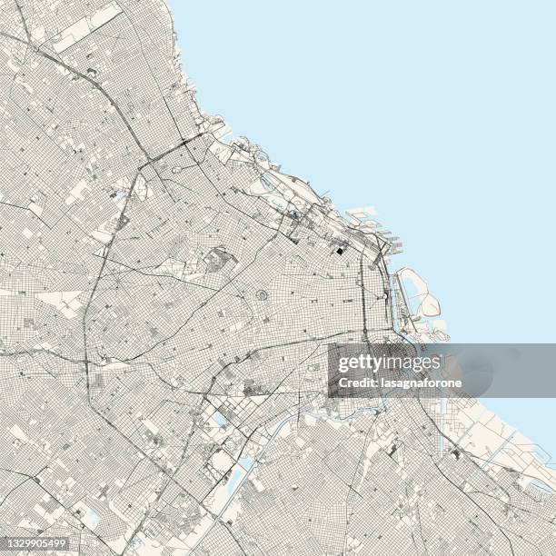 buenos aires, argentina vector map - buenos aires map stock illustrations