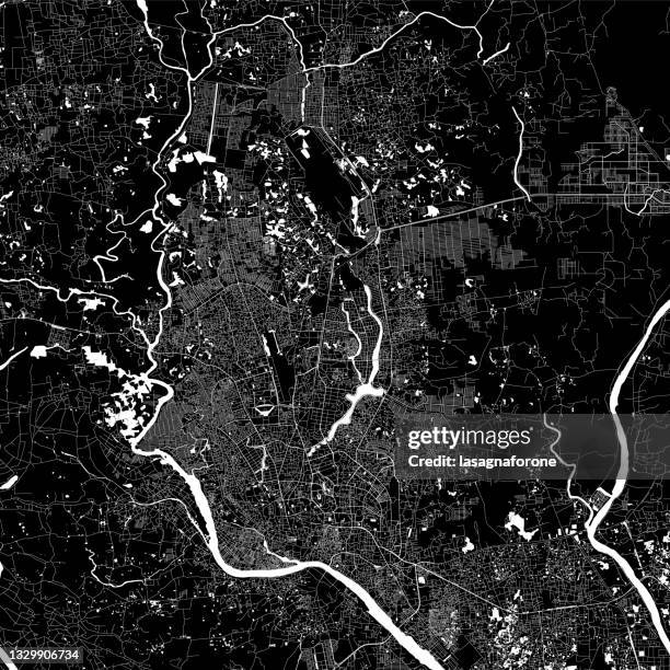 dhaka, bangladesh vector map - indian ocean aerial stock illustrations