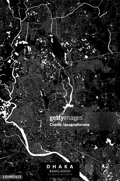 dhaka, bangladesh vector map - empty stadium stock illustrations