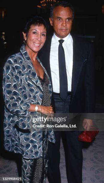 Julie Belafonte and Harry Belafonte attend Upton Sinclair Awards at the Beverly Hilton Hotel, Beverly Hills, California, May 21, 1987.