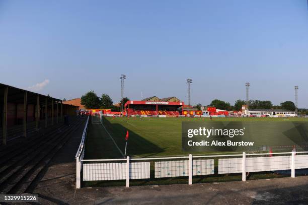 General view inside the stadium prior to the Pre-Season Friendly match between Banbury United and Oxford United at The Banbury Plant Hire Community...