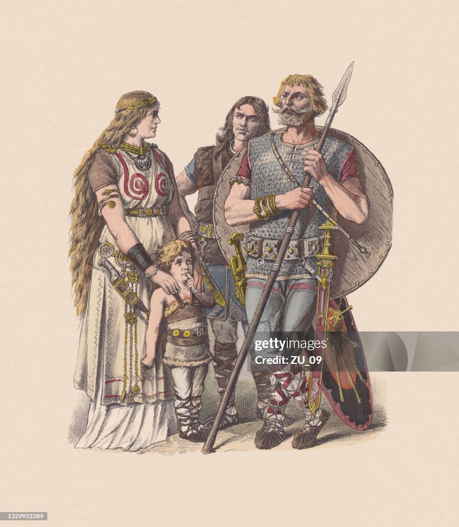 Marser Germanic Peoples 3rd To 4th Centuries Handcolored Woodcut Published ...