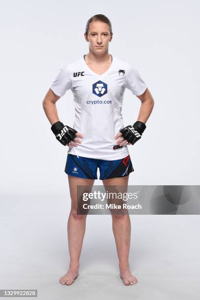 Elisa Reed Elise Reed poses for a portrait during a UFC photo session inside UFC ...